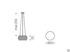 Kidal Diagrammes et dimensions de la lampe de Cattelan